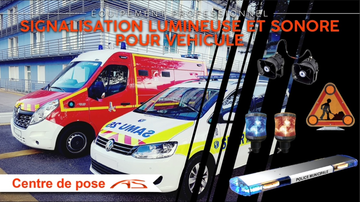 Installation de signalisation lumineuse et sonore pour véhicules professionnels